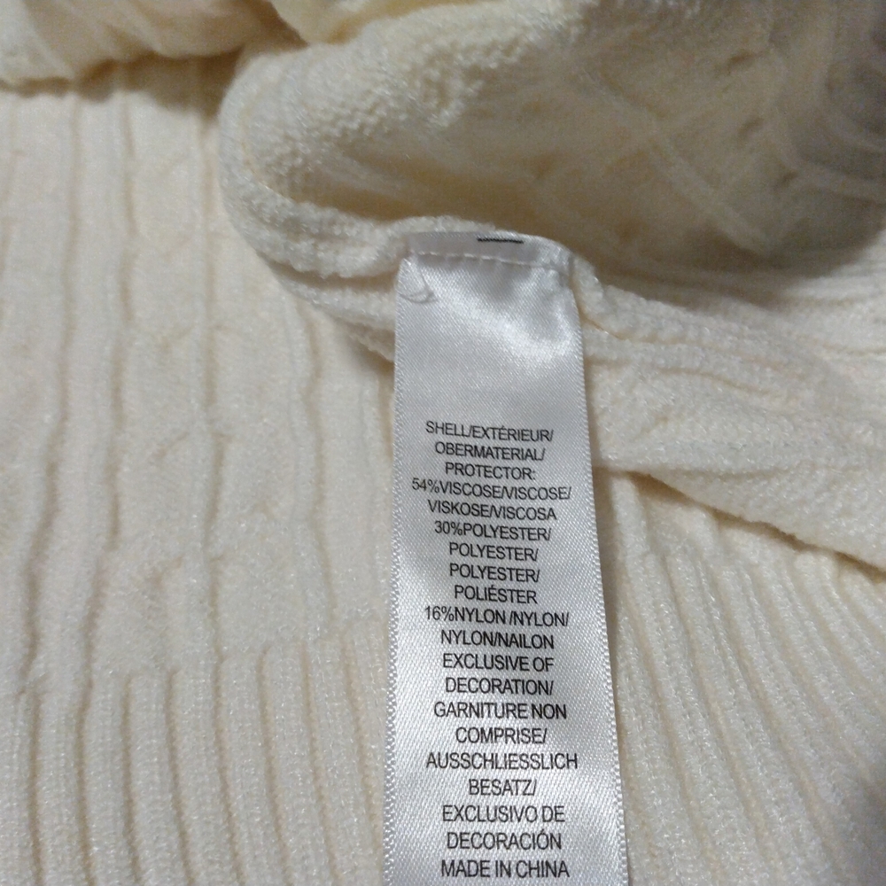Adrianna Papell Winter White Cardigan with Pearl Accents NWT Size XL - Picture 11 of 11